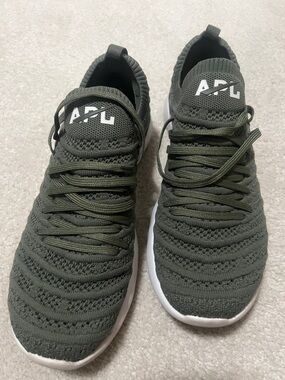 APL Women’s Olive Knit Athletic Sneakers with White Sole